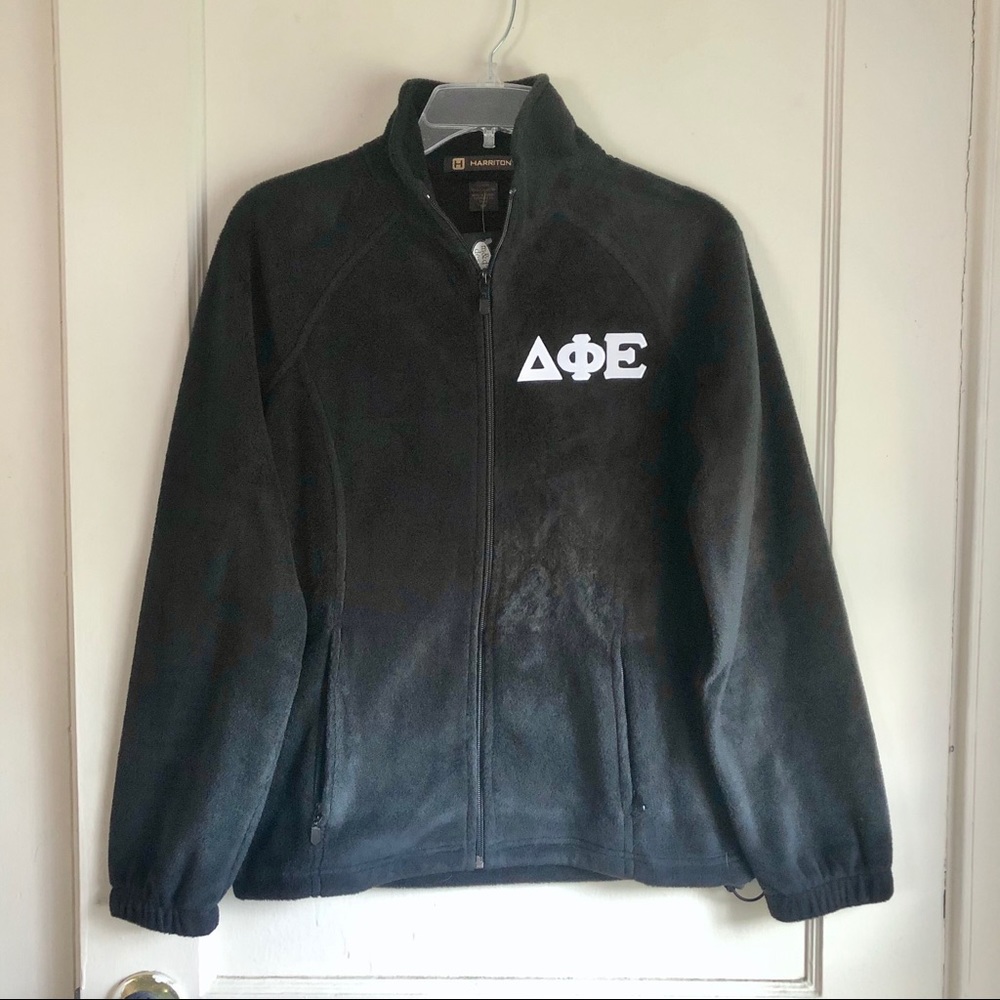 Delta Phi Epsilon Black Fleece Zipper Jacket NWT